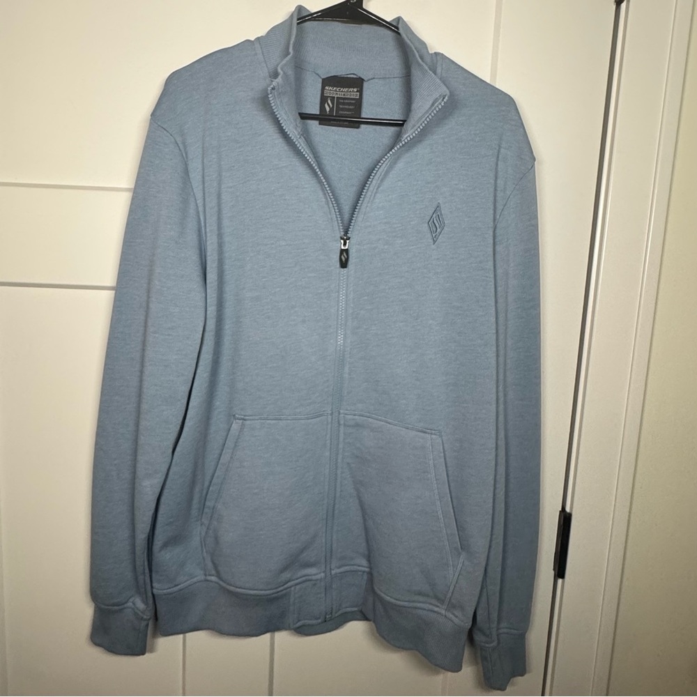 Skechers Men’s The Hoodless Hoodie Go Walk Everywhere Full Zip Jacket, Lg.